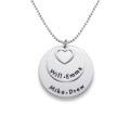 Personalised sterling silver family necklace with stacked name discs