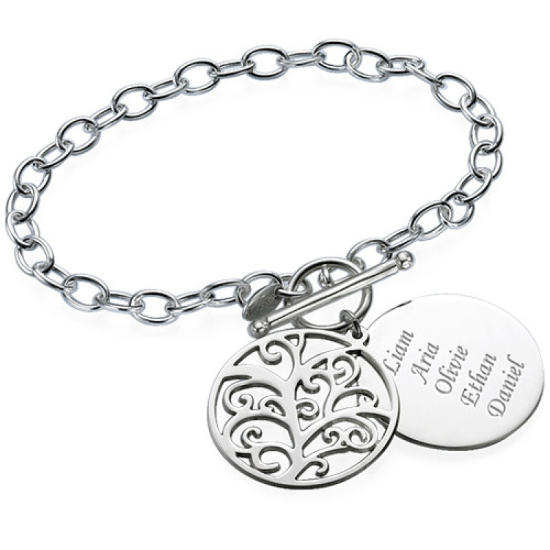 Filigree Tree of Life Personalised Bracelet Anklet Filigree Tree of Life personalised bracelet with engraved name disc