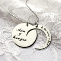Personalised Moon and Back Love Necklace Personalised I Love You to the Moon and Back love necklace product image