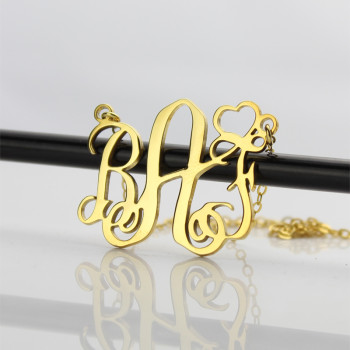 Personalised Initial Monogram Necklace With Heart 18ct Gold Plated Personalised Initial Monogram Necklace With Heart 18ct Gold Plated