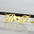 Gold initial letter necklace