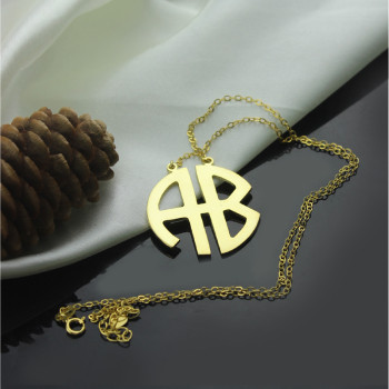18ct Gold Plated 2 Letters Capital Monogram Necklace