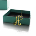 Single letter heart monogram necklace pendant