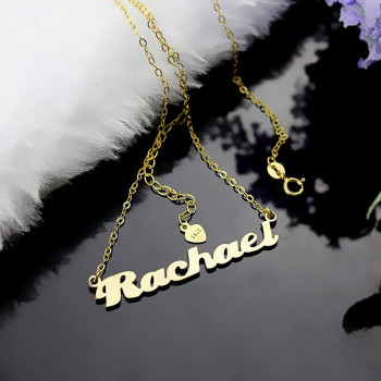 Personalised 18ct Gold Plated Silver Puff Font Name Necklace Personalised 18ct Gold Plated Silver Puff Font Name Necklace
