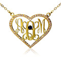 18ct gold-plated birthstone heart monogram necklace