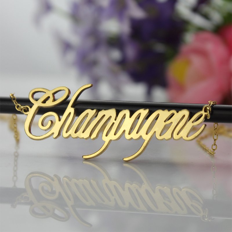 Gold personalised name chain necklace