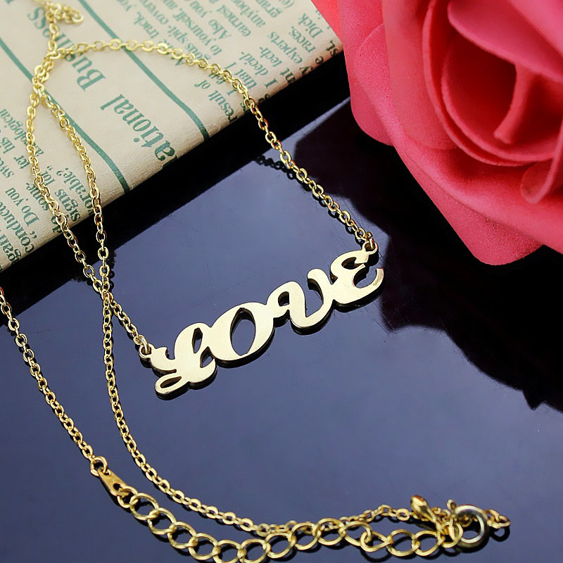 Gold Name Pendant Gold personalised name pendant