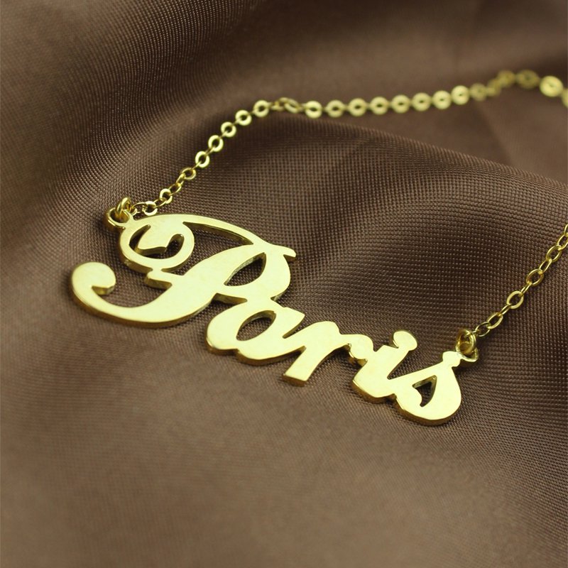 Gold Nameplate Necklace Gold-coloured personalised nameplate necklace