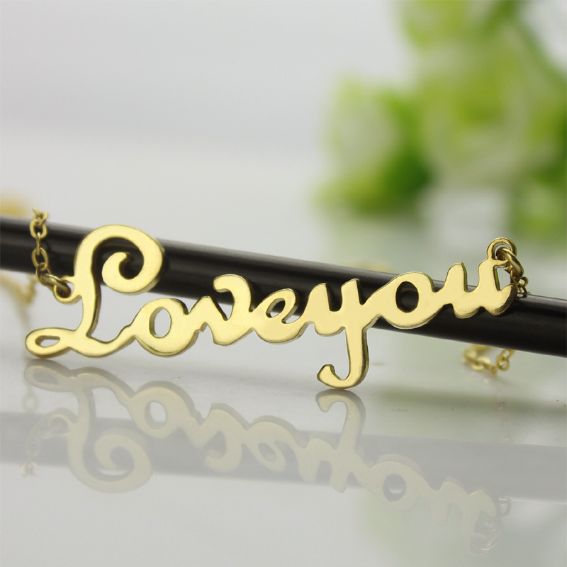 Gold personalised nameplate necklace image