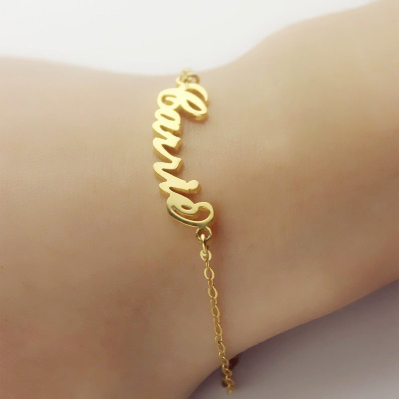 Gold plated personalised name bracelet