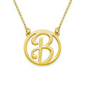 18k Gold Plated Cut-Out Initial Necklace Gold plated cut-out scripted initial pendant necklace