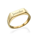 Gold Plated Engraved Signet Ring Gold plated engraved signet ring for personalised name or word engraving
