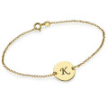 Engraved 18ct Gold Plated Disc Bracelet or Anklet Engraved gold plated initial disc bracelet or anklet