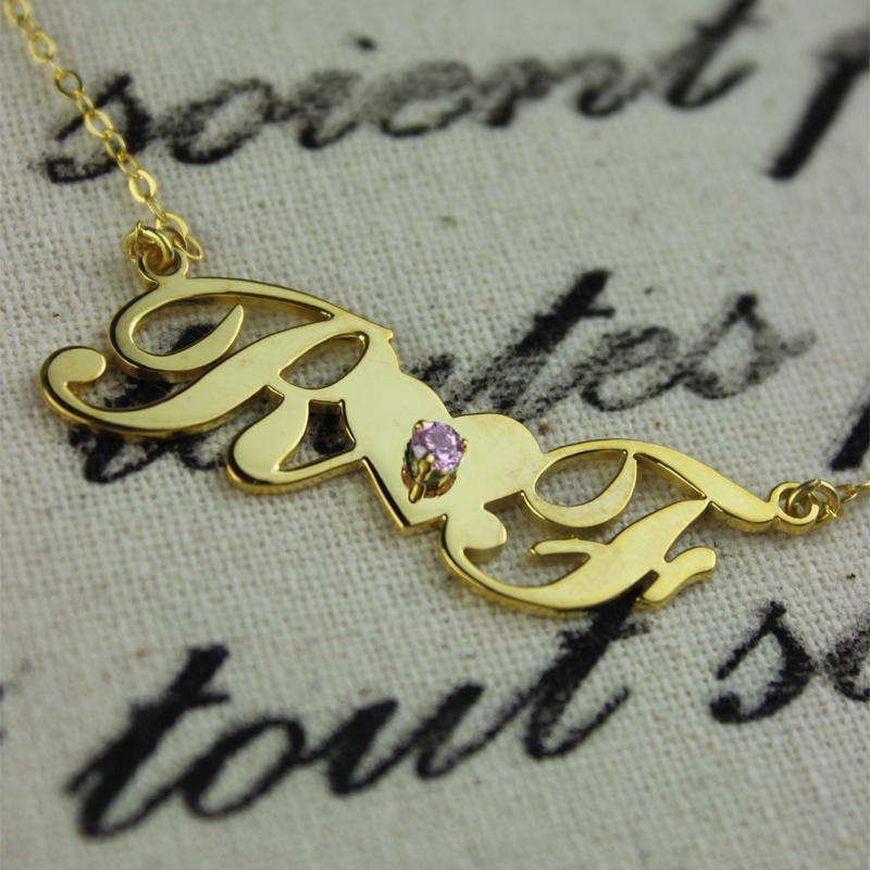 Gold plated initial pendant