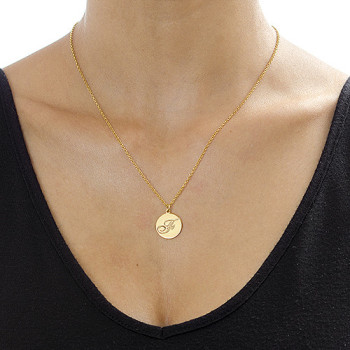 18ct Gold Plated Initial Pendant with Script Font 18ct Gold Plated Initial Pendant with Script Font