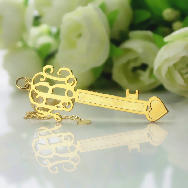 Gold plated monogram initial necklace product image