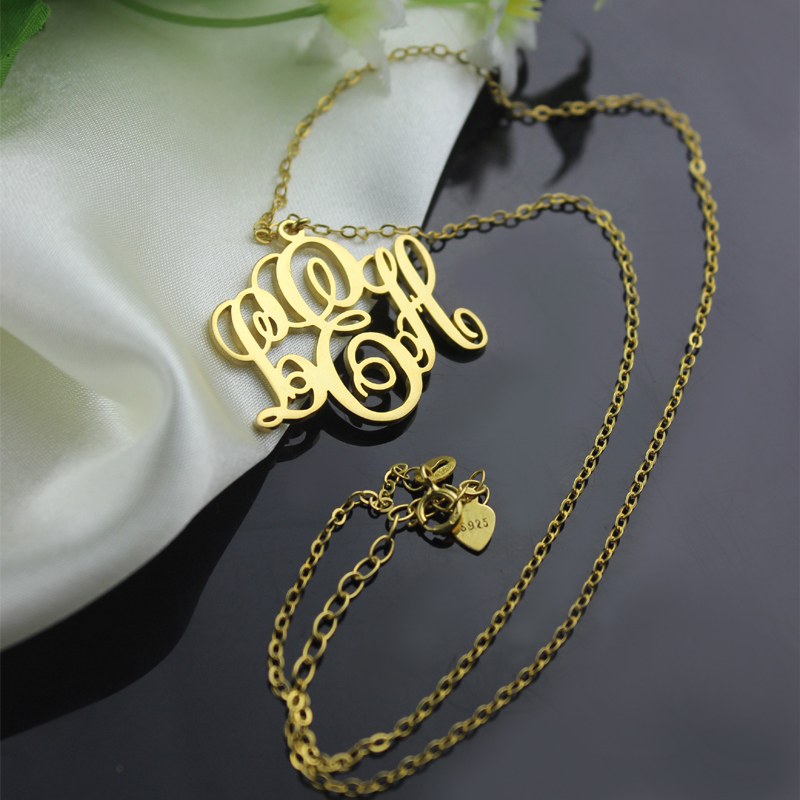 Gold-Plated Monogram Necklace Gold-plated monogram necklace