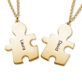 Personalised Gold-Plated Couple's Puzzle Necklace Personalised gold-plated couple's puzzle necklace