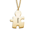 Gold-Plated Couple's Puzzle Necklace Detail Personalised gold-plated couple's puzzle necklace detail