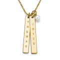 18ct gold-plated customised name tag necklace with personalised name bars