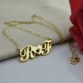 Gold script initial pendant