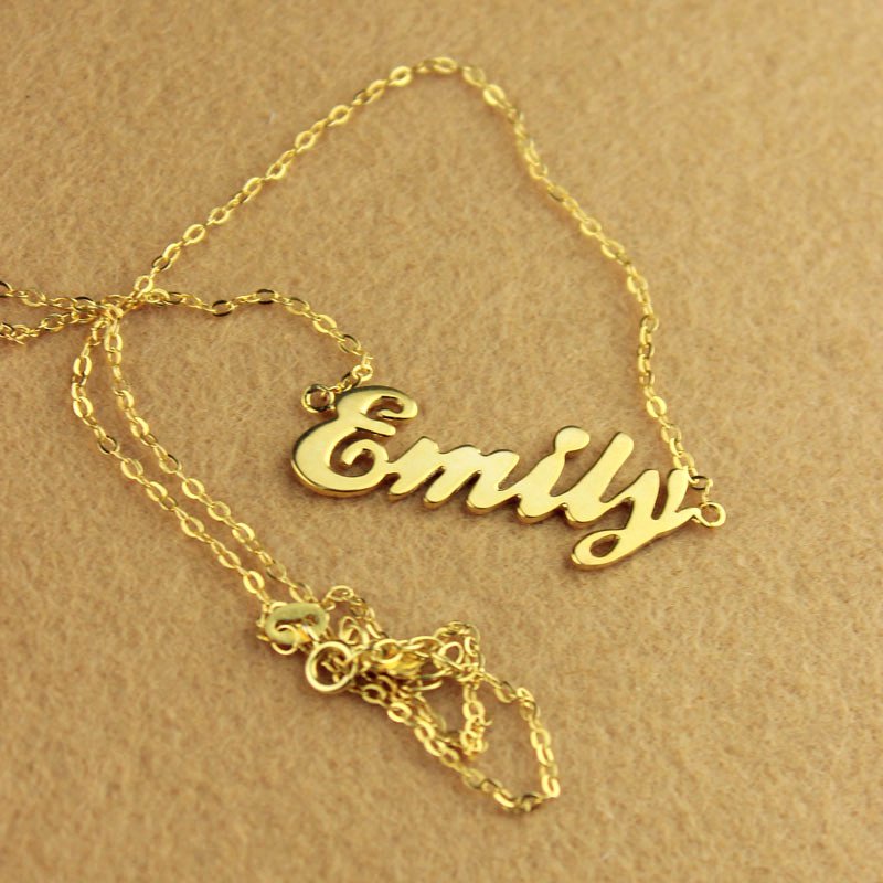 Gold Script Necklace Gold script necklace image