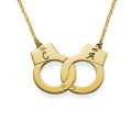 18ct Gold-Plated Personalised Handcuff Necklace 18ct gold-plated handcuff necklace with personalised cuff initials