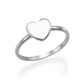 Heart initial ring in sterling silver