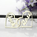Double heart name necklace product image