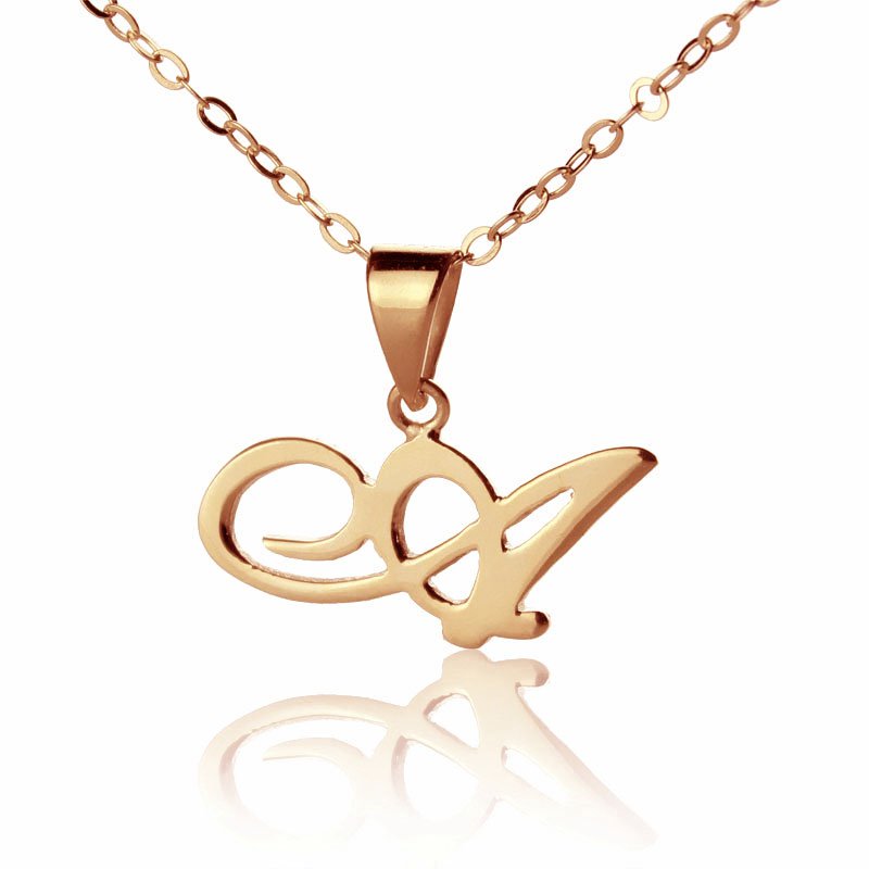 Custom Letter Necklace 18ct Rose Gold Plated Custom letter necklace with a single initial pendant
