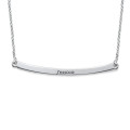 Personalised Horizontal Sterling Silver Bar Necklace Personalised horizontal sterling silver bar necklace on a Rollo chain