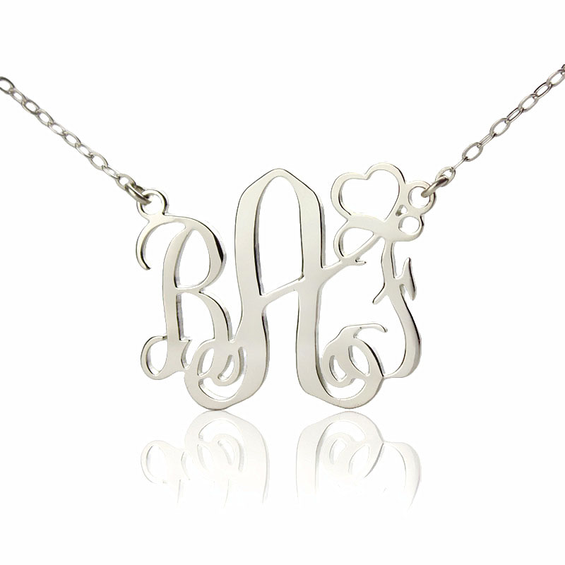 Personalised Initial Monogram Love Necklace Personalised initial monogram love necklace