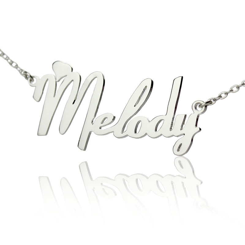 Personalised Fiolex heart name necklace detail image