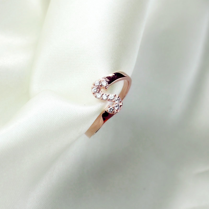Personalised Birthstone Initial Letter Ring Detail Personalised birthstone initial letter ring detail image