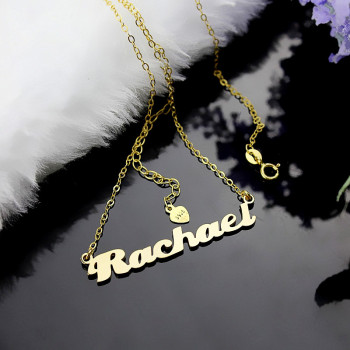 Personalised 18ct Solid Gold Puff Font Name Necklace Personalised 18ct Solid Gold Puff Font Name Necklace
