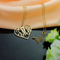 Personalised Heart Monogram Necklace Personalised heart monogram necklace product view