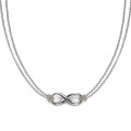 Silver Infinity Necklace Sterling silver infinity necklace with double Rollo chain