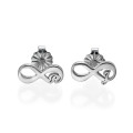 Infinity Stud Earrings with Initial Infinity stud earrings with optional initial, product view
