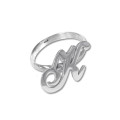 Sterling silver initial ring with a custom single-letter design