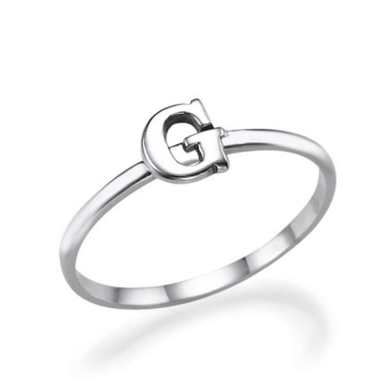 Initial Ring in Sterling Silver Sterling silver initial ring for stacking