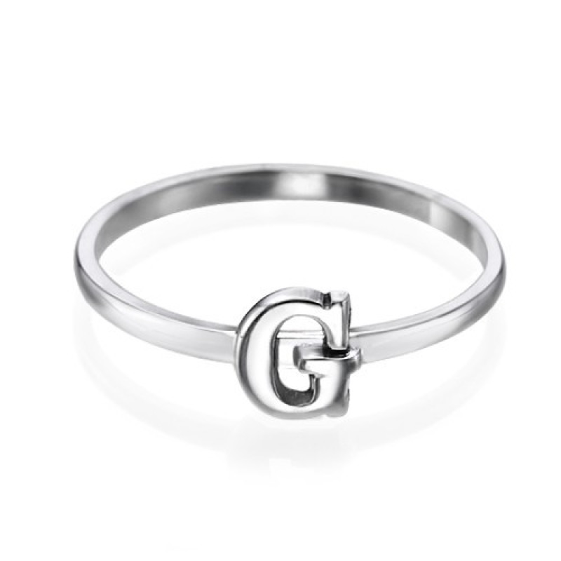 Sterling Silver Initial Ring Sterling silver initial ring for stacking