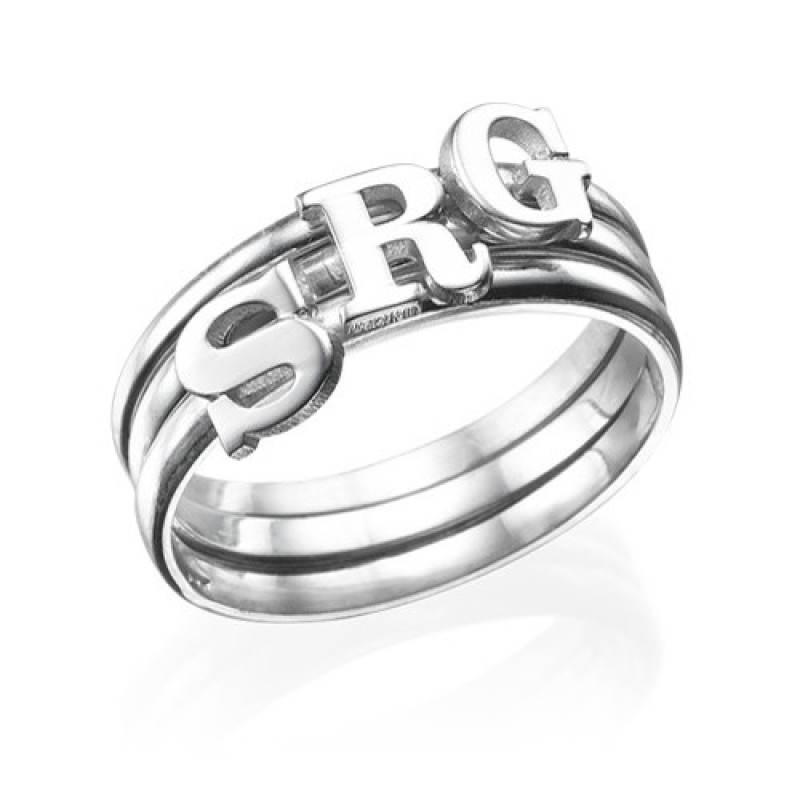 Sterling Silver Initial Stacking Ring Sterling silver initial stacking ring