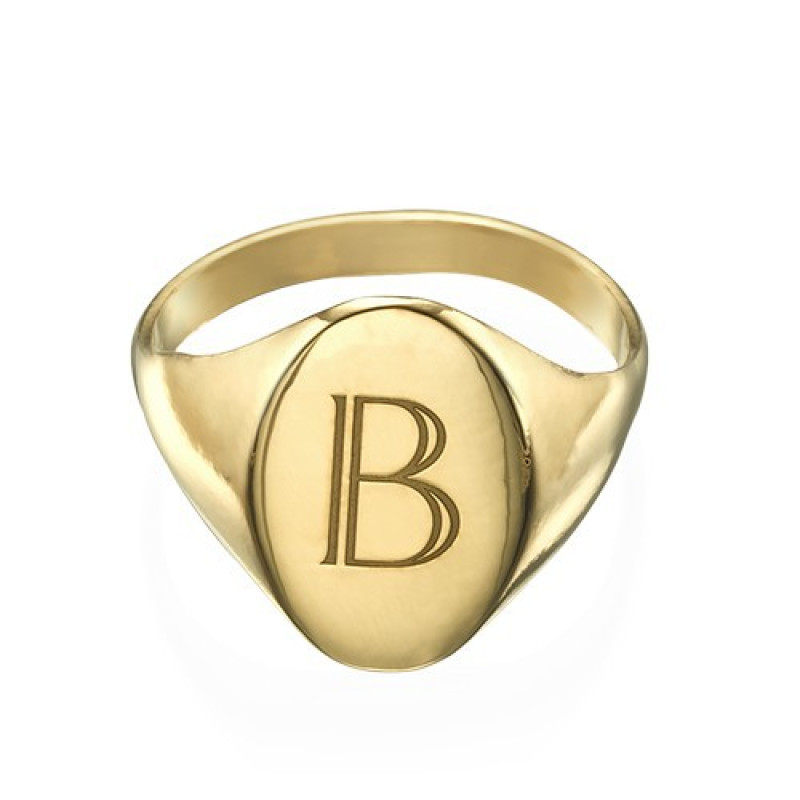 Initial Signet Ring - 18ct Gold Plated Initial signet ring product image