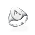 Initial Signet Ring in Sterling Silver Personalised initial signet ring
