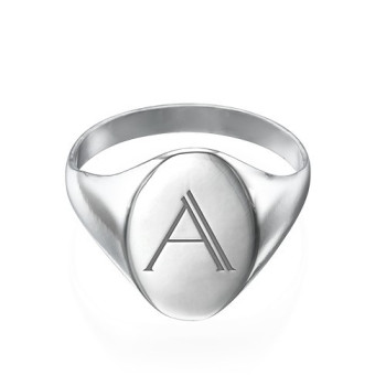 Initial Signet Ring in Sterling Silver Initial Signet Ring in Sterling Silver