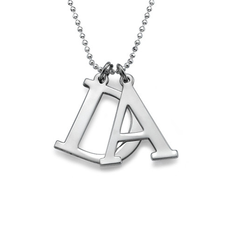Initials Necklace in Silver Sterling silver personalised initials necklace