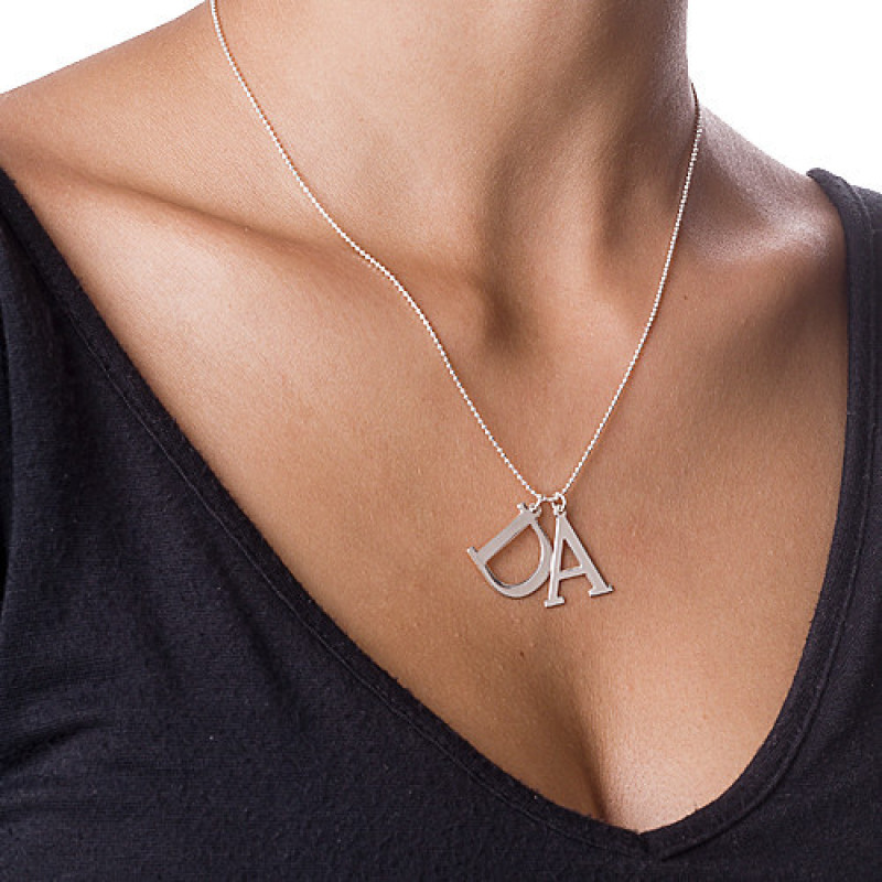 Initials Necklace in Silver Sterling silver personalised initials necklace