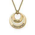 Personalised Mum Disc Necklace in Gold Plating Gold-plated personalised disc necklace for Mum