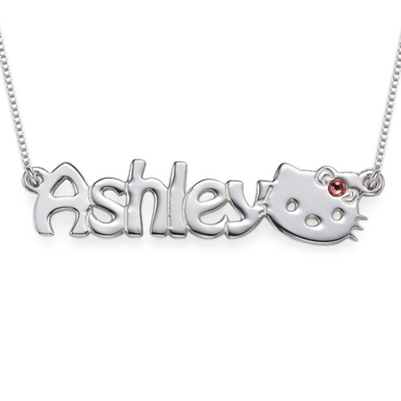 Kitten Nameplate Necklace for Girls Kitten nameplate necklace for girls
