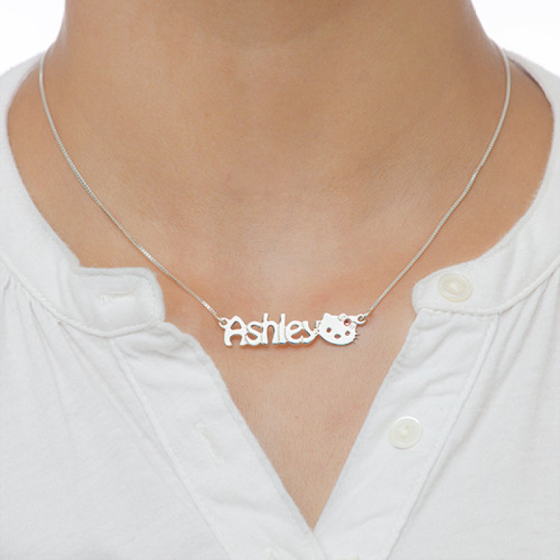 Kitten Nameplate Necklace for Girls Kitten nameplate necklace for girls product image